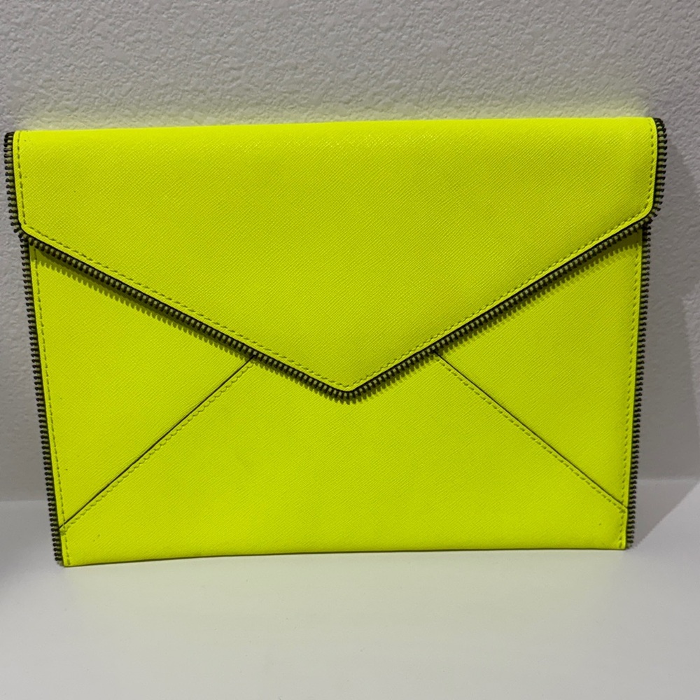 Neon Yellow Envelope Clutch